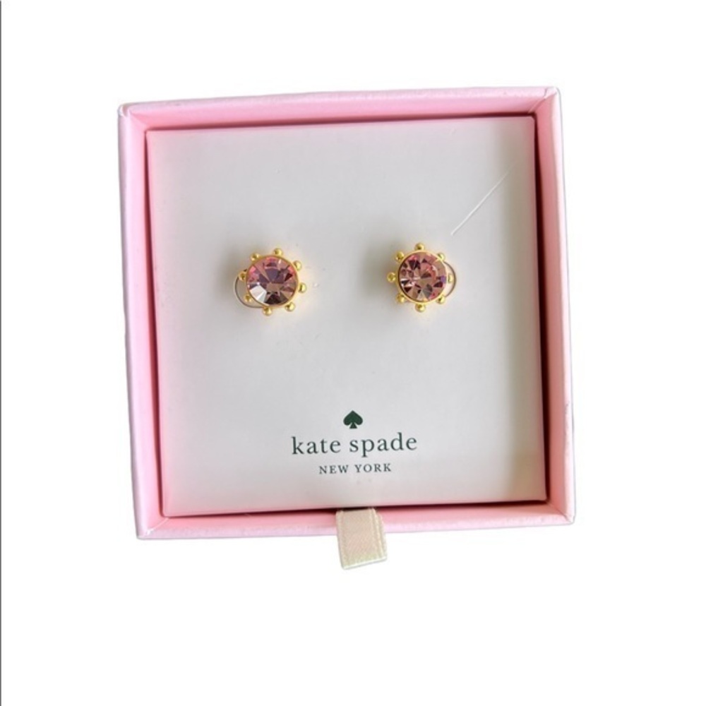 New Kate spade earrings Flying Colors Bezel Stud Earrings (Blush)